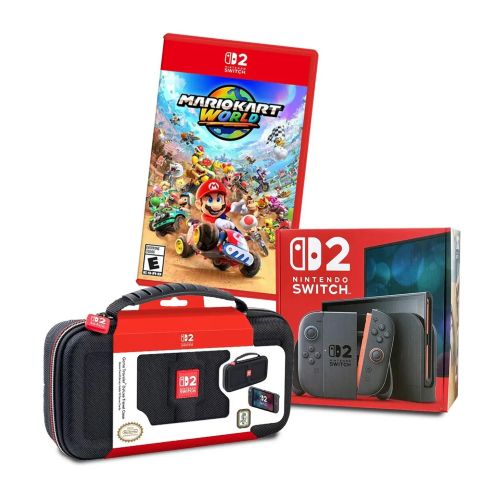 て*き様 Nintendo Switch Nintendo Switch 2 Console with Mario Kart Game, Case & Screen