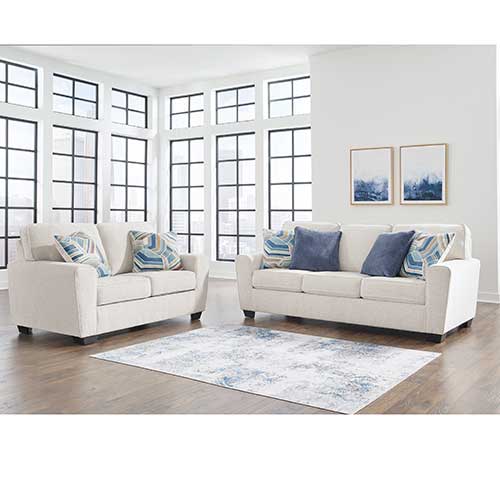 Signature Design by Ashley Cashton Sofa and Loveseat- Snow