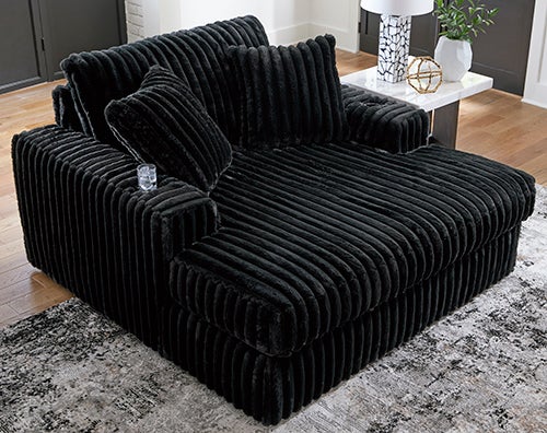 Signature Design by Ashley Midnight-Madness Oversized Chaise in Onyx